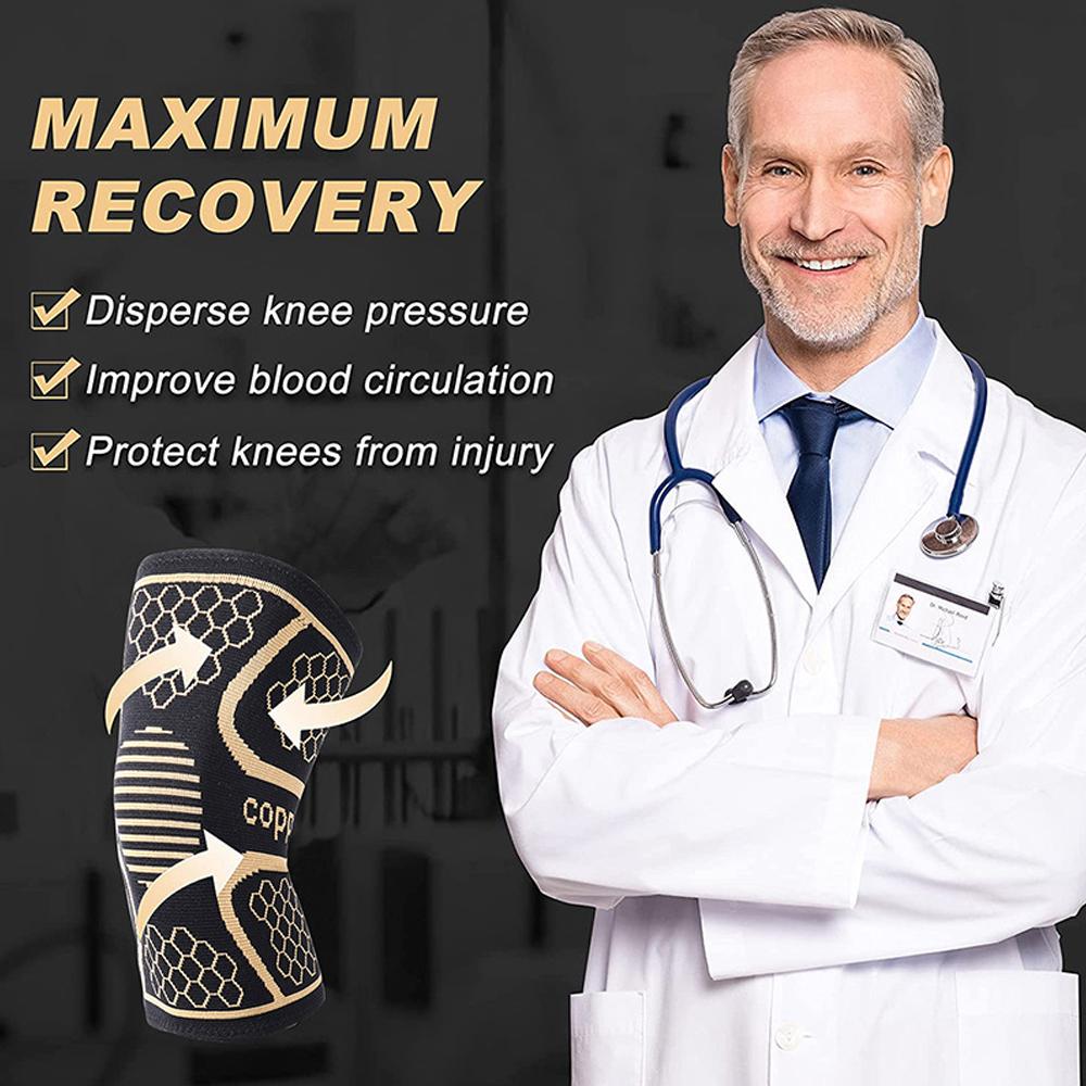 1 шт., медный нейлоновый защитный наколенник, компрессионные рукава для мужчин и женщин, эластичный бандаж для бега, фитнеса, наколенник