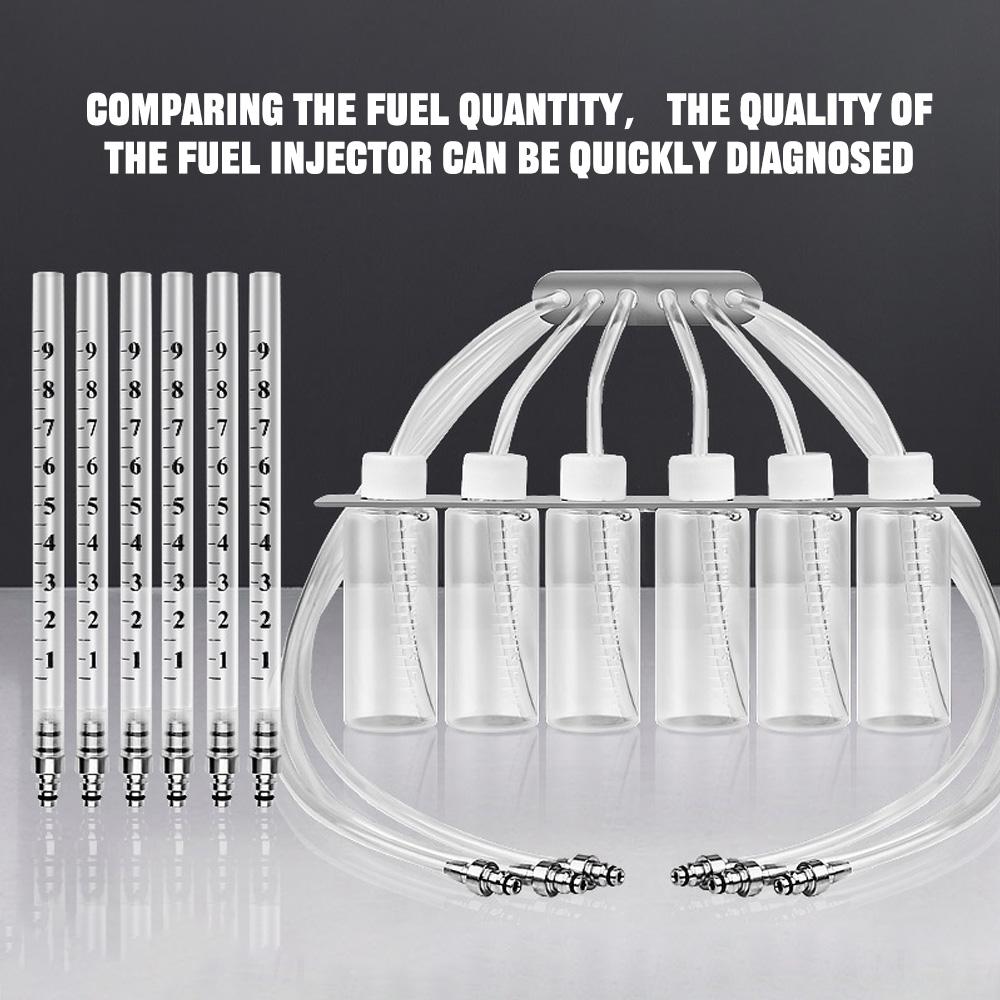 Комплект тестера производительности форсунок с разъемом Common Rail и мерным стаканом для обратного топлива для диагностики топливной системы автомобиля и измерения давления масла