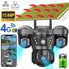 15MP Three Lens 4G Camera Solar Power Outdoor Waterproof PIR Humanoid Detection Security Video Monitor V380 Battery Surveillance
