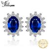 JewelryPalace Серьги-гвоздики из стерлингового серебра 925 пробы с сапфиром и рубином, натуральный аметист, цитрин, гранат, перидот, топаз