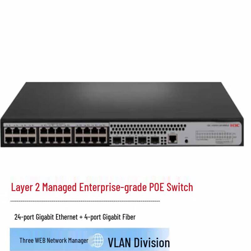 H3C S1850V2-28P-HPWR-EI Enterprise Layer 2 Managed PoE+ Switch