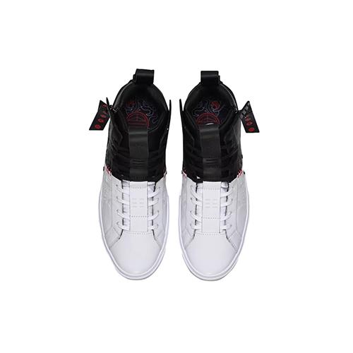 Li Ning Серия Ретро в Китайском Стиле Нескользящие Легкие Высокие Кеды для Скейтборда Мужские Дымчатые Чернила AGCN311-1