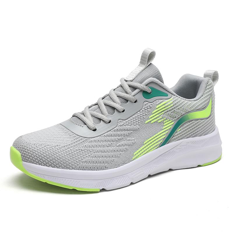 Новые дышащие кроссовки для бега из летящего трикотажа, мужские, для учеников средней школы, нескользящие, для джоггинга, молодежные спортивные повседневные кроссовки