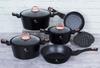 Набор из 10 предметов гранитных кастрюль BERLINGER HAUS BLACK ROSE BH-1645