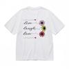 Women's Breathable Classic T-Shirt Heart Line Floral Quote Design White Tee
