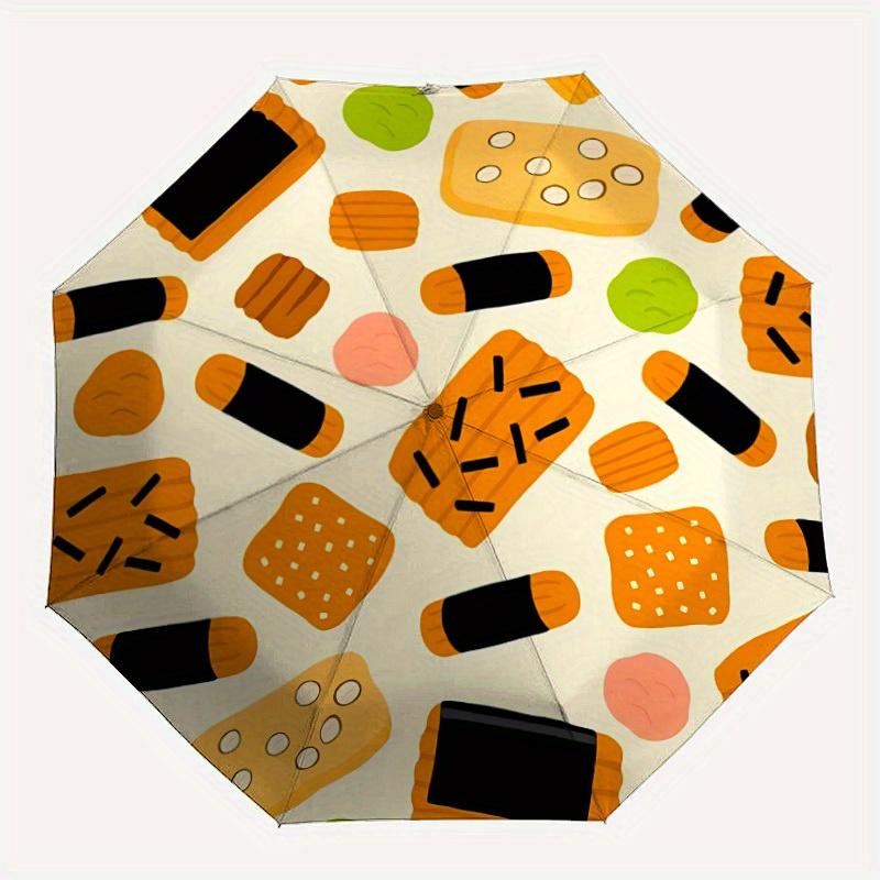 1pc Biscuits, Cookies Automatic Open, Sturdy Iron Frame, Compact Folding Design, All-Season Portable Umbrella for Women & Men yy250801109