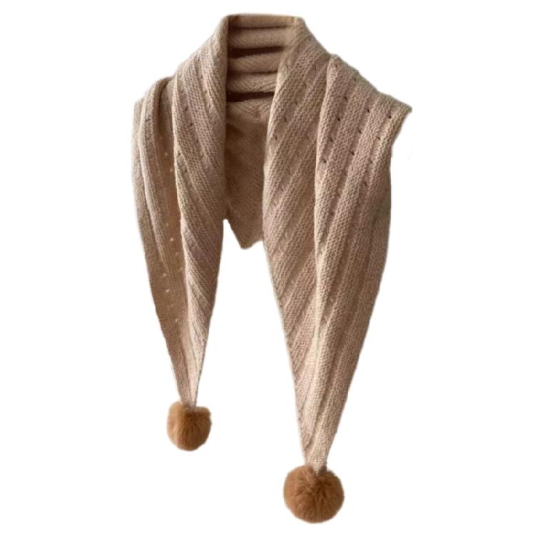 Теплый шарф с помпонами для домашнего офиса, украшение для рубашки, многофункциональный шарф-накидка для отдыха на природе, накидка на плечи