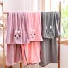 Quick-Drying Cute Cartoon Baby Bath Towel - Soft Absorbent Thick Coral Fleece