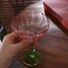 Crystal Petal Shaped Wine Glasses Gradient-Colored Tall Foot Wine Cup Creative Ice Cream Cup  Bar