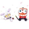 23cm Plush Doll Maid Set Plush Rabbit Soft Toy Children's Birthday Gift Home Bedroom Decoration Purple Rabbit Companion