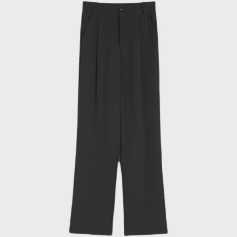 Женские широкие белые брюки с высокой талией — весенне-осенний тренд, легкие, прямого свободного кроя