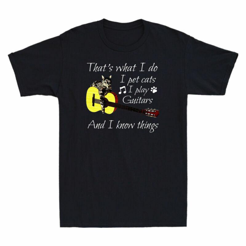 What Cat I I And Know Do Pet Tshirt Guitars I Cats Play I Thats Lover Things