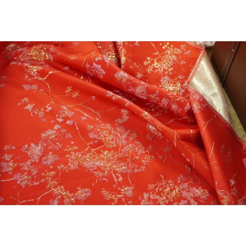 Розовое золото, тисненый цвет сливы, девичье чувство платья, весенне-осенняя жаккардовая ткань, микро-стрейч, женское пальто, букет декоративных тканей