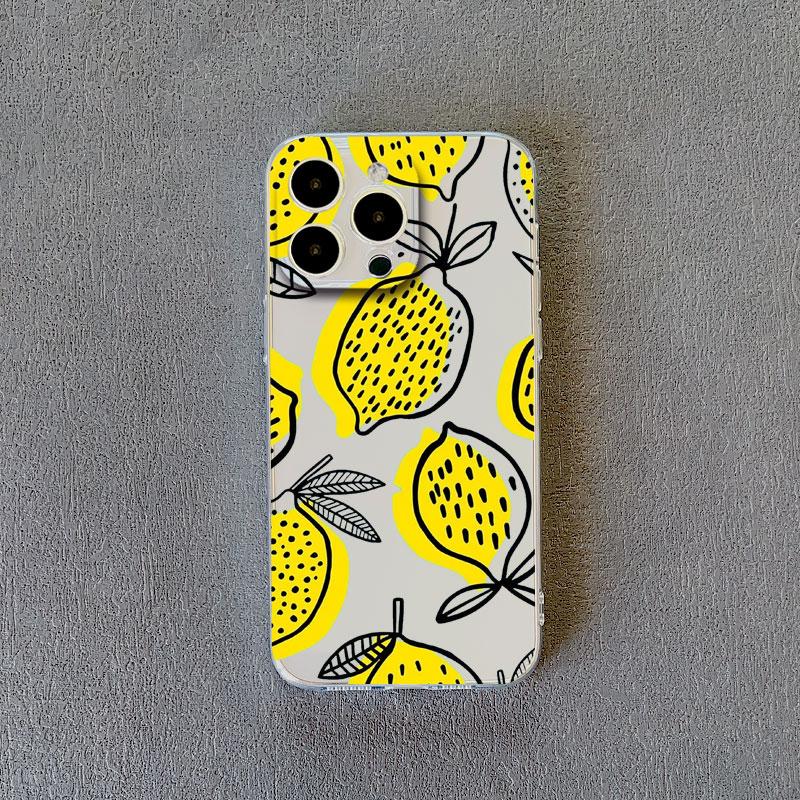 Чехол для телефона с рисунком фруктов (банан, клубника) Прозрачный для iPhone 14 13 12 11 Pro Max 13 12 Mini 14 7 8 Plus XR XS X Прозрачные чехлы