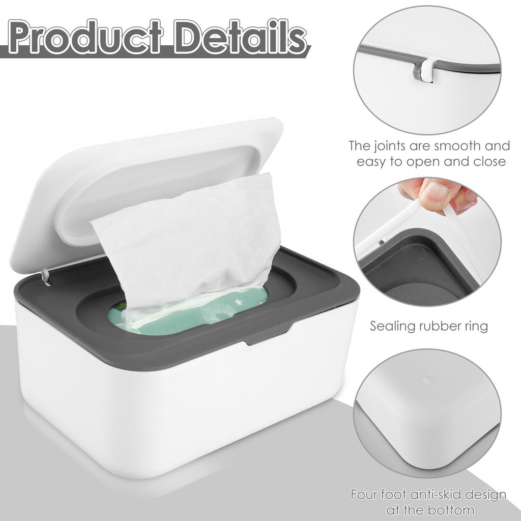 1/2Pc Wipes Dispenser Baby Wipe Holder with Lid Refillable Wet Tissue Container Dustproof Large Capacity Sealing Container Cases