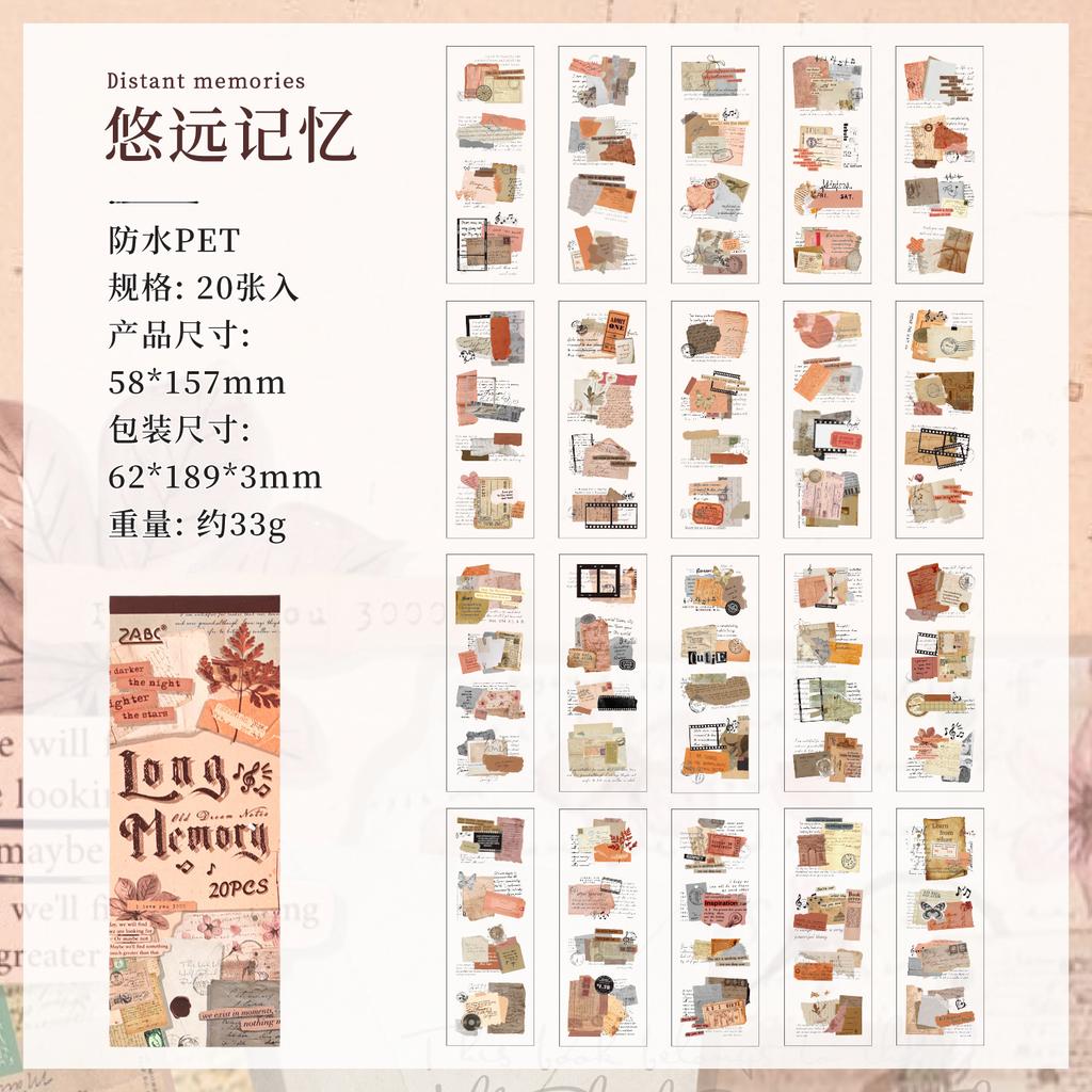 20-Sheet Vintage Die-Cut Sticker Book, Exquisite Retro Patterns & Precision Cut, for Journal & Scrapbook Deco