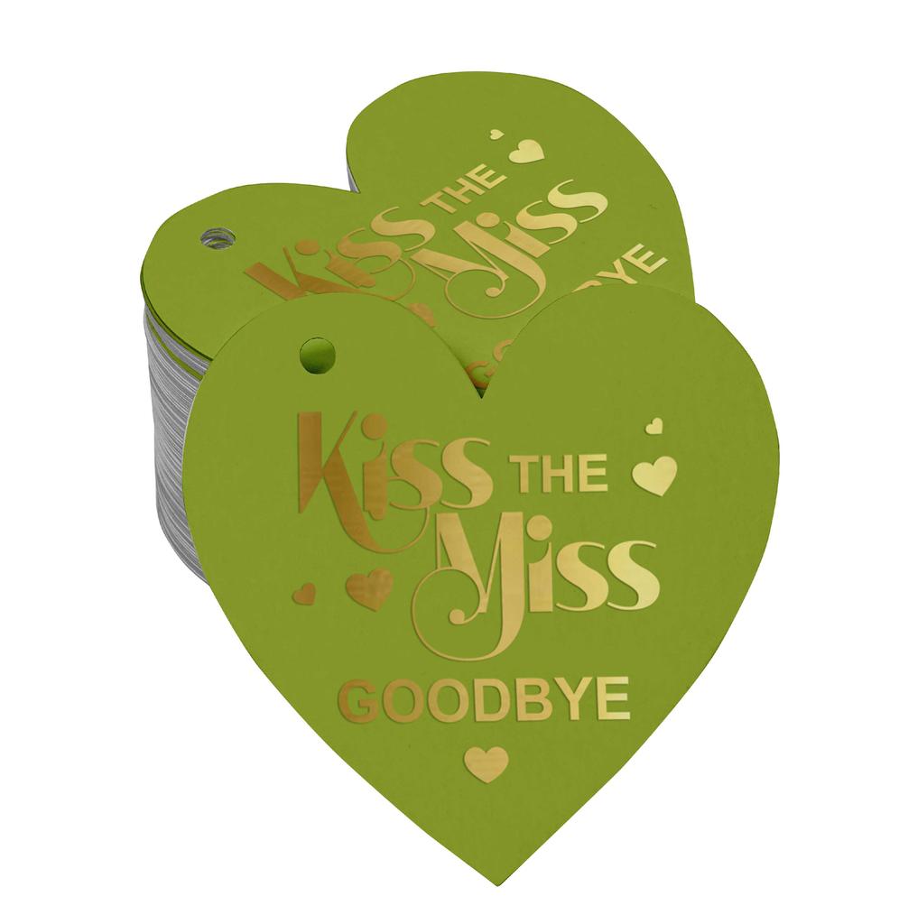 Inkdotpot 100 шт. в упаковке. Бирка из настоящей серебряной фольги с поцелуем «Мисс на прощание» на девичник.