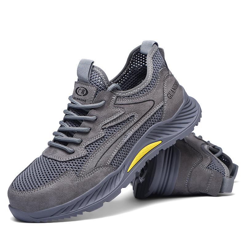 Fashion Steel Toe Safety Shoes Summer Mesh Safety Shoes Breathable Work Shoes Protective Lightweight Work Safety Sneakers for Men Women
