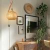 Natural Rattan Wicker E27 Hand-Woven Bamboo Room Decorative Lampshades Wall Light Fixtures Chandeliers Bamboo Lantern Wall Lamps
