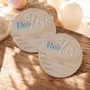 Birth Announcement Sign Wooden Baby Name Weight Length Date Time Plaque Nursery Photo Prop Keepsake Sign for Baby Shower Gift