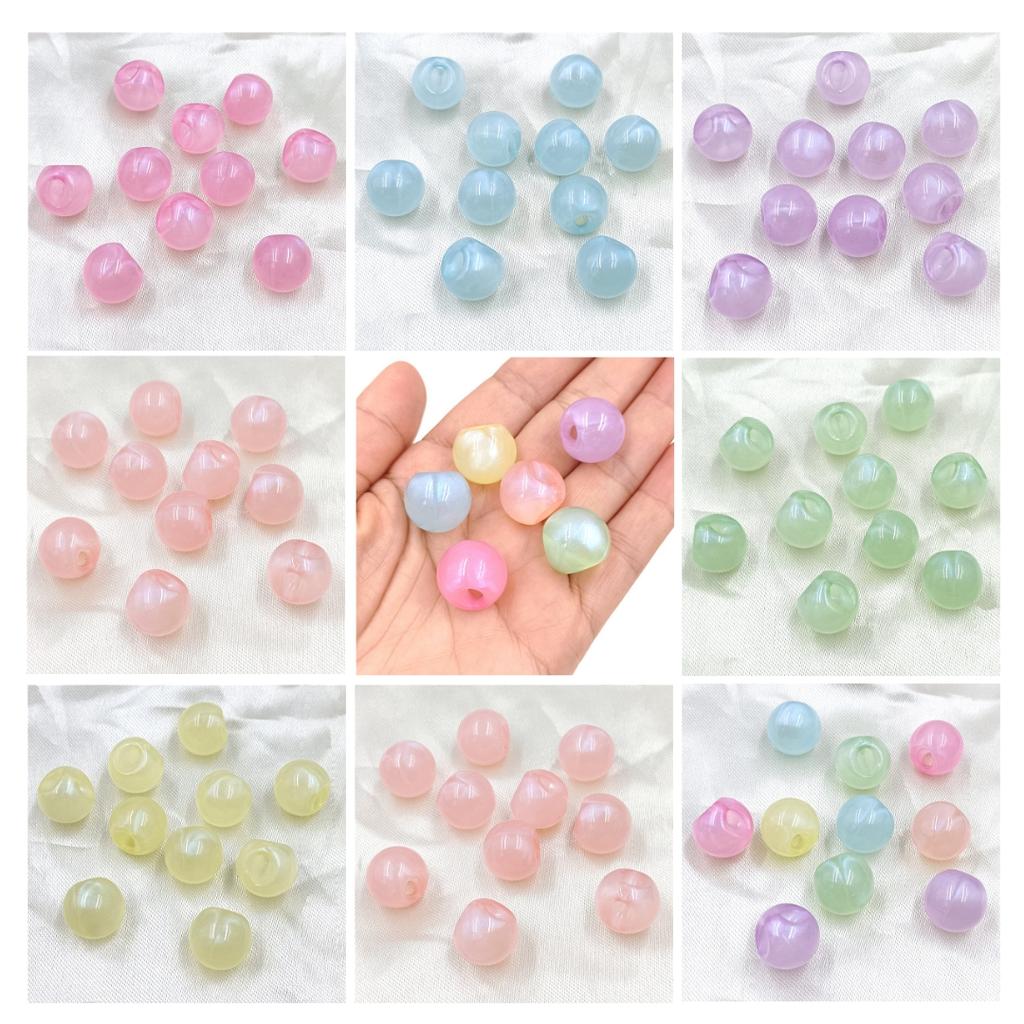 Slant Hole Beads 10pcs Necklaces Jewelry Marking Round Bbeads Loose Beads DIY Handmade Materials Lustrous for Earrings