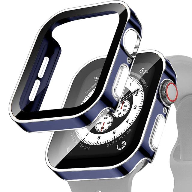 Чехол из ТПУ для Apple Watch Корпус 44 мм/40 мм 42 мм/38 мм 45 мм 41 мм бампер Защитная пленка для экрана iWatch Серия 6 4 3 SE 7 8 Аксессуары для корпуса