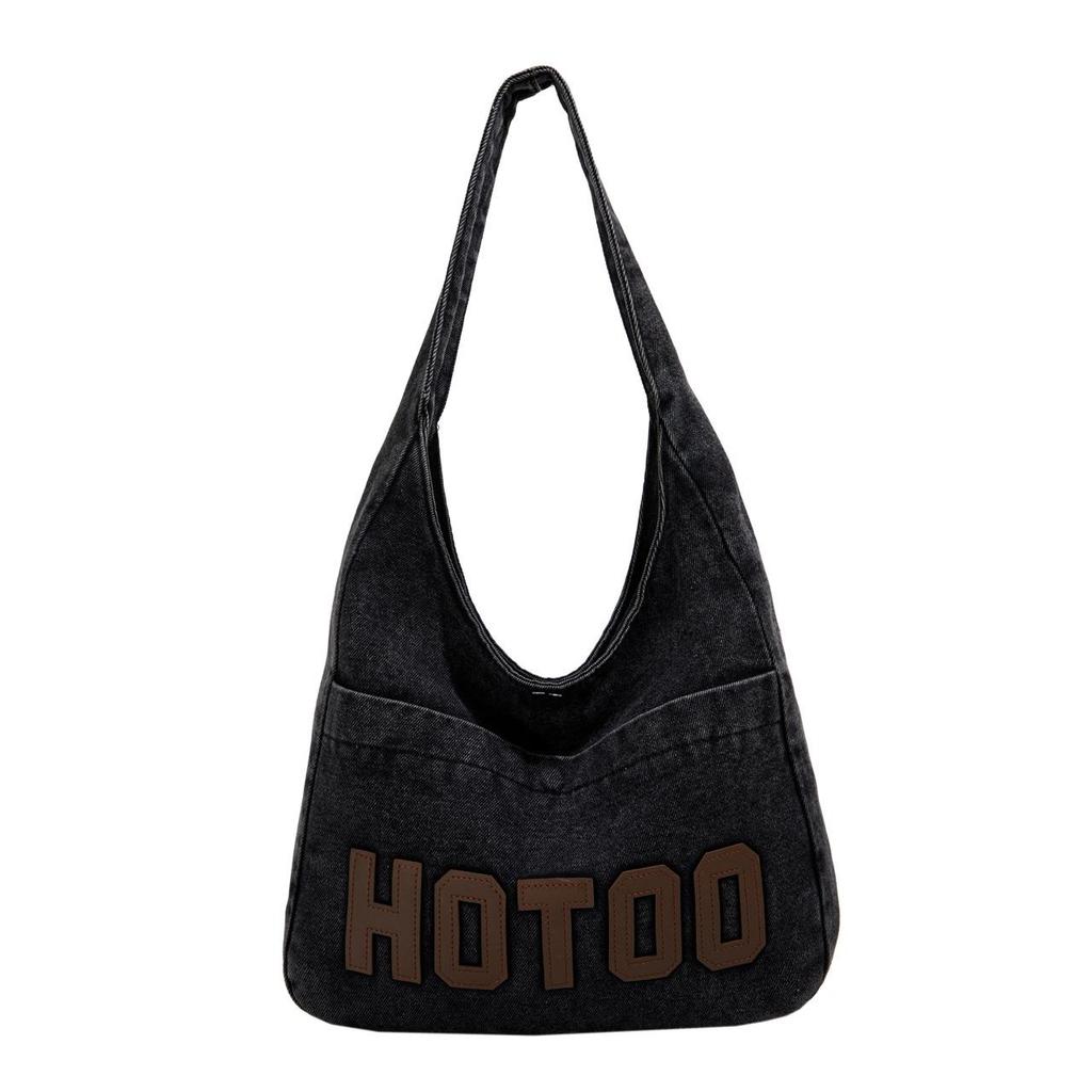 Сумка из денима Женская мода Повседневная сумка через плечо из искусственной кожи Сумка-тоут через подмышку