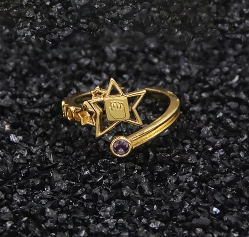 RyuuCos Bizarre Adventure Stone Ocean Jotaro Kujo Platinum Star Gold Christmas JoJo's Ring, Accessory, Disguise, Costume, Gift, Cosplay, Event,