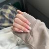24 шт. Ручная работа, короткие квадратные накладные ногти, градиентные, с белым краем, нюдовые, французский маникюр, искусственные ногти