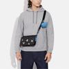 Новая комбинированная сумка COACH Heritage из искусственной кожи, сумка через плечо, сумка кроссбоди среднего размера, мужская, угольно-черная и черная, CC131-QBPHT