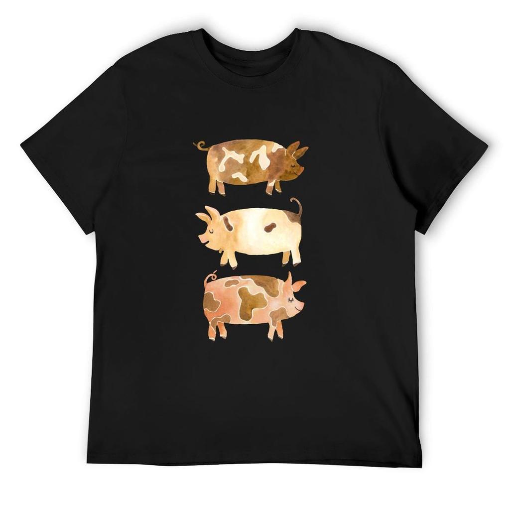 Cute Pigs T-Shirt Plain Hippie Clothes Short Sleeve Tee Designer T Shirt Men
