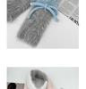 Korean Cute Fluffy Bow Knit Scarf - Women's Winter Neck Warmer