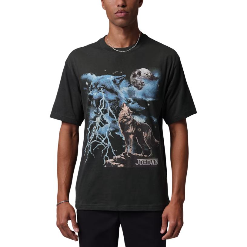 Jordan Pattern Print Crew Neck Drop Shoulder Short Sleeve T-Shirt Men Tops IQ0547-045