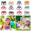 6Pcs Happy Birthday Glasses Frame Baby Shower Kids Boys Girls Birthday Party Decoration Paper Eyeglasses Eyewear Photo Prop Party Supplies