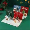 3D Поздравительные открытки с Сантой Складная открытка Счастливого Рождества и наилучших пожеланий Рождественский подарок на Новогоднее благословение Открытка-благодарность для украшения