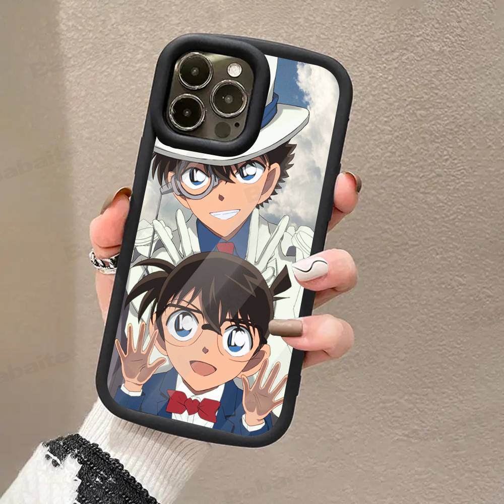Детектив Конан МУЛЬТФИЛЬМ Для IPhone 17 Pro Max 16 15 14 13 12 11 Plus Черный Мягкий Чехол для Телефона