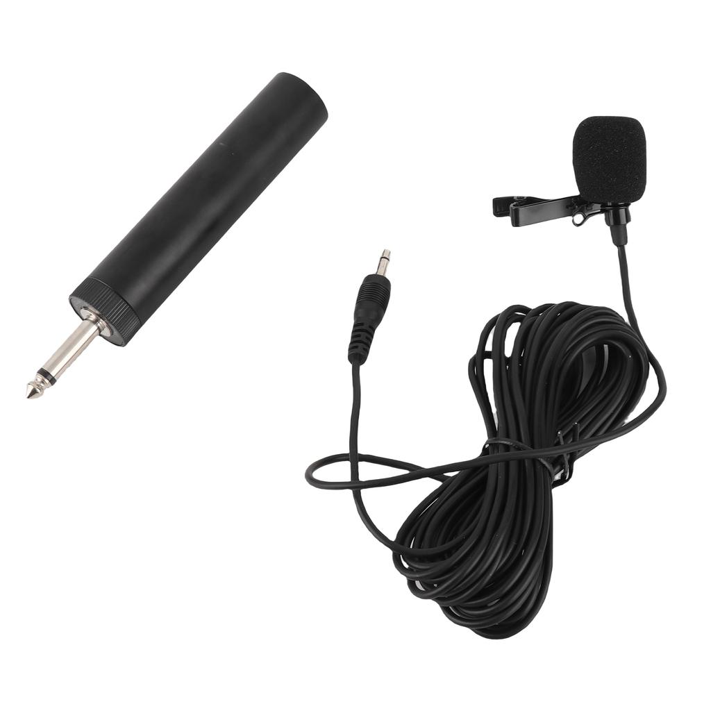 Wired Lavalier Microphone Noise Canceling Omnidirectional Condenser Lapel Mic with 3.5mm 6.5mm Jack for Instrument Mixer