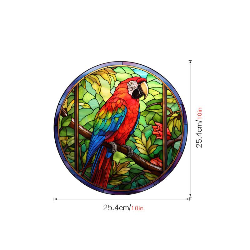 Retro Stained Hummingbird Butterfly Flower Film Window Glass Electrostatic Stickers Colorful