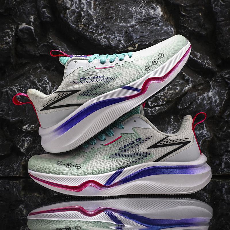 Карбоновые кроссовки для бега, гоночные, марафонские, с мягкой подошвой, мужские, летние, из дышащей сетки с плетением «флайнит», мужские и женские парные спортивные кроссовки