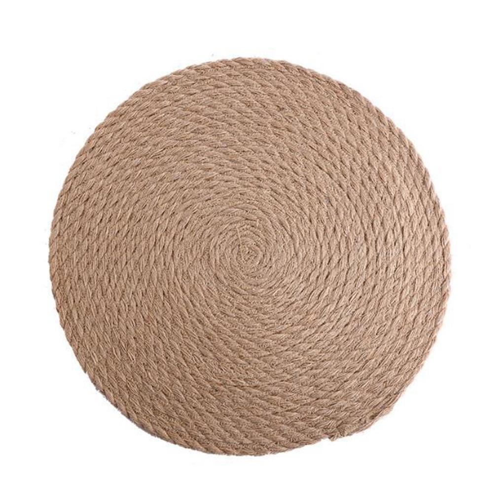 Hemp Braided Placemats Table Mat Coasters Insulation Coffee Pad Linen Handmade Dining Tables Home Cup Cushion Accessories