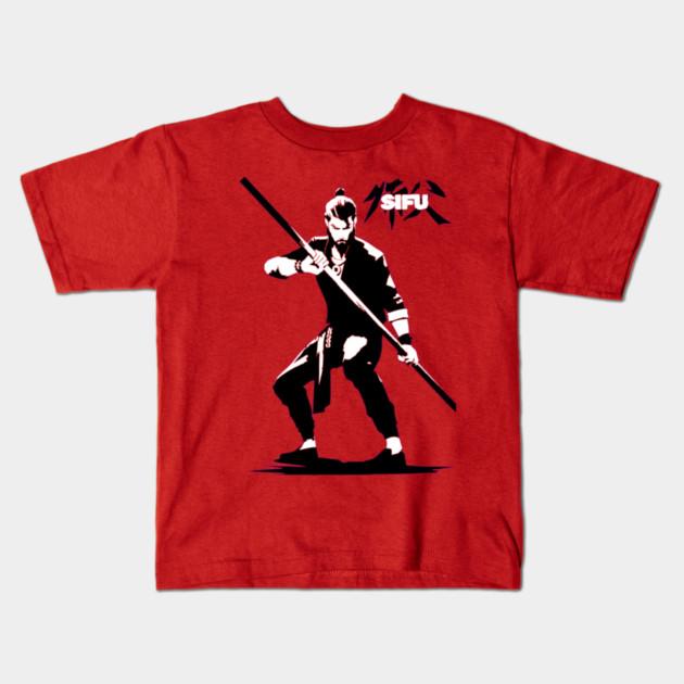Boys Girls Soft Cotton Graphic Tees Sifu T-shirt Breathable Daily School Wear Kids T-Shirts