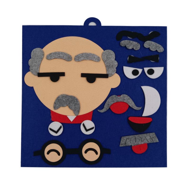 Набор фетра для детского пазла «Выражения»: Образовательные наклейки для лица