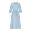 2024 Summer Trendy Lapel Dress: Cotton & Linen, Five-Point Sleeve, Long Skirt