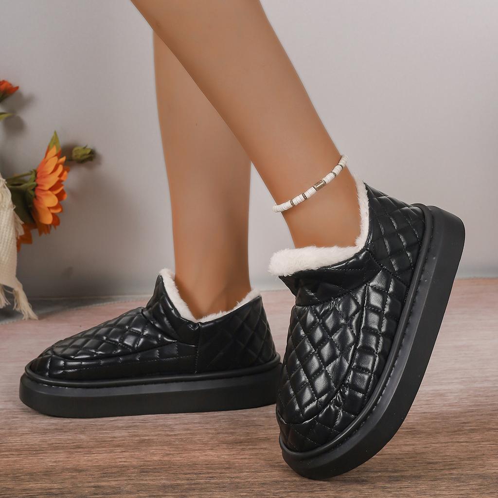 Модные новые женские ботинки с круглым носком, плоские туфли для женщин, зимние ботинки на платформе, нескользящие, повседневные, с низким верхом на щиколотке, женские туфли