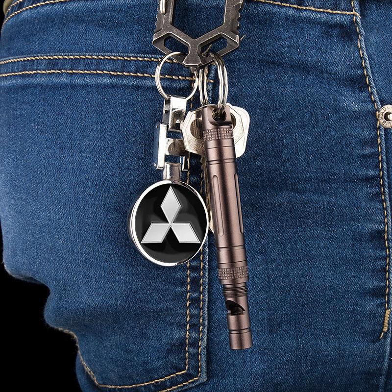 Car Metal Key Chain Hanging KeyChain Best Gift Key Ring Jewelry for Mitsubishi Lancer Pajero Outlander L200 EVO Center Hub Cap