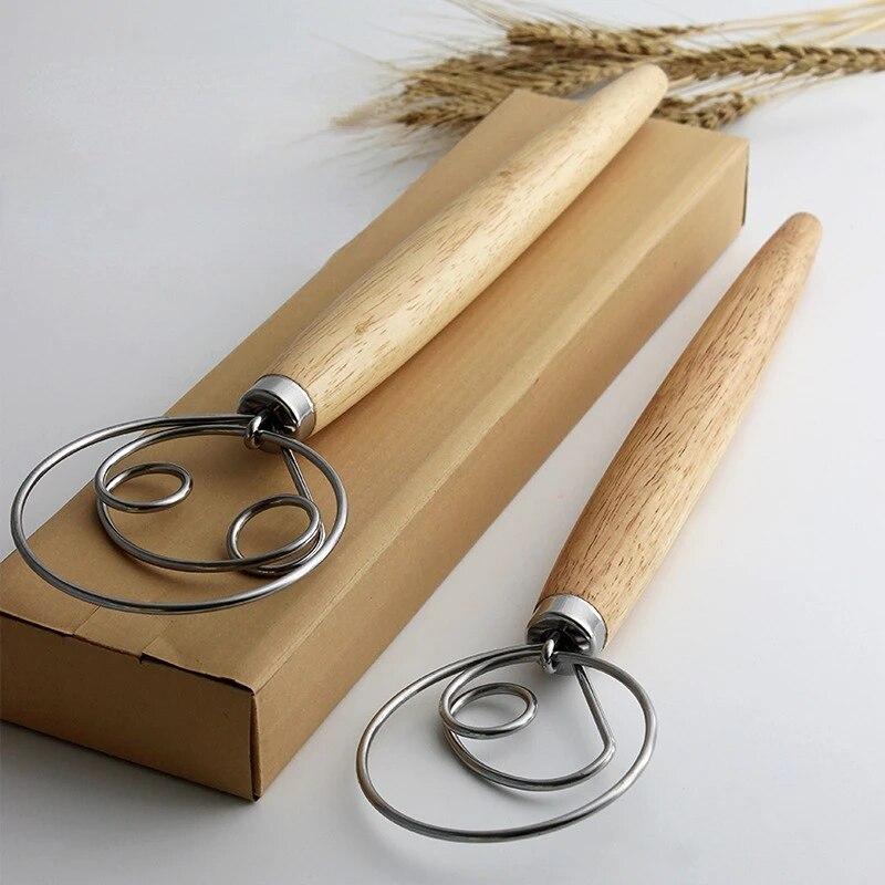Креативный новый блендер из нержавеющей стали для DIY, хлеба, теста, формы для выпечки, венчик для теста, взбивания яиц, миксер, инструмент, дубовая деревянная ручка