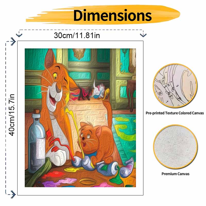 Disney Oil Painting Art Hobby Cultivating Gifts Home Decoration Creative Feline Fun 129