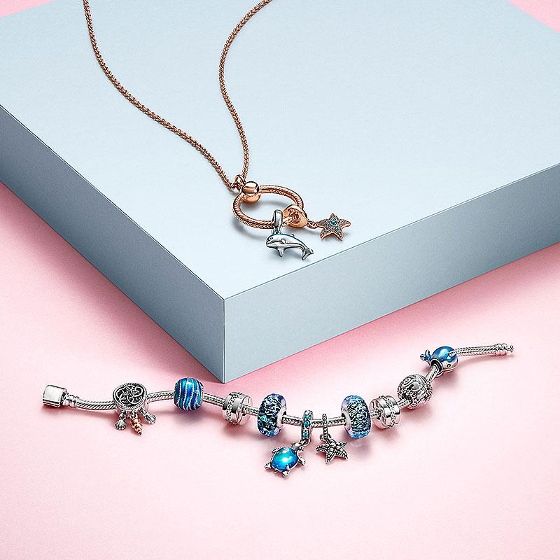 Hot 925 Sterling Silver Summer Ocean Series Beads Dangle Charms Fit Original Charms Bracelet Jewelry Gift Wholesale