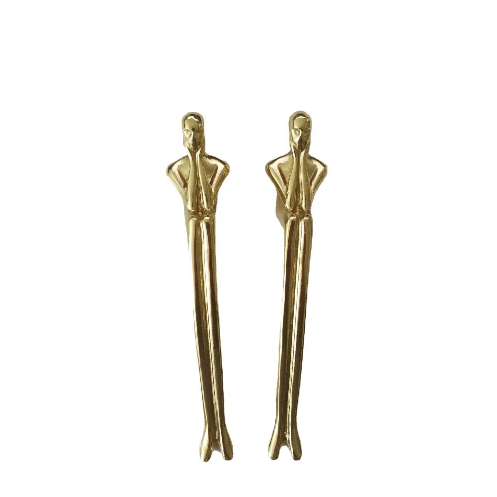 Сплошные латунные дверные ручки Европейский стиль Ручки для шкафов Французская скандинавская дверная ручка Американский стиль