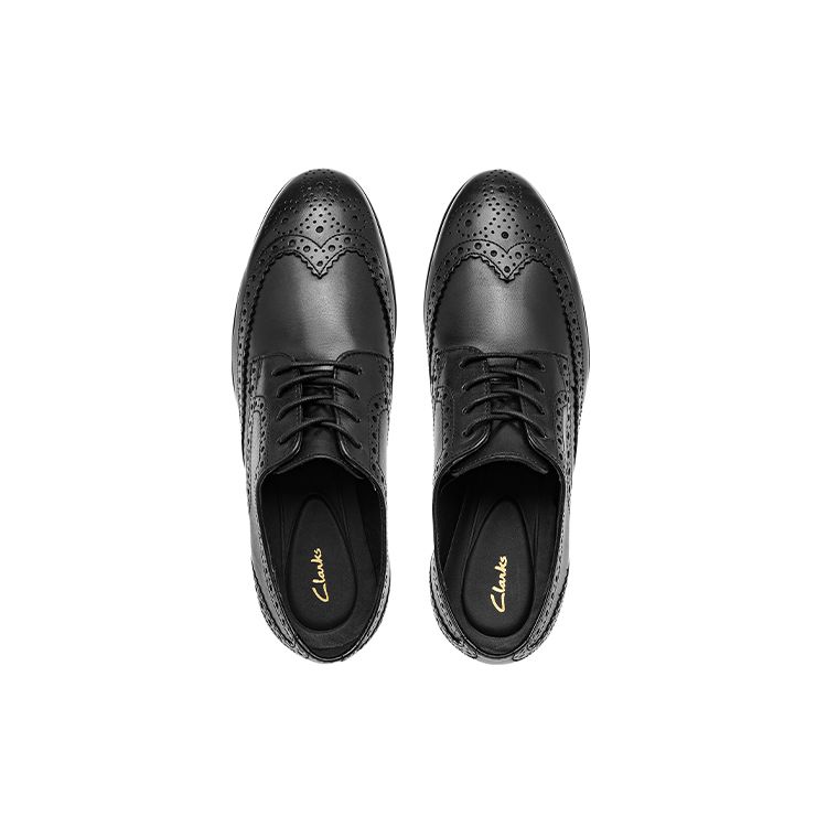 Clarks Кожаные туфли-броги серии Brady Мужские классические туфли Черные 261691717